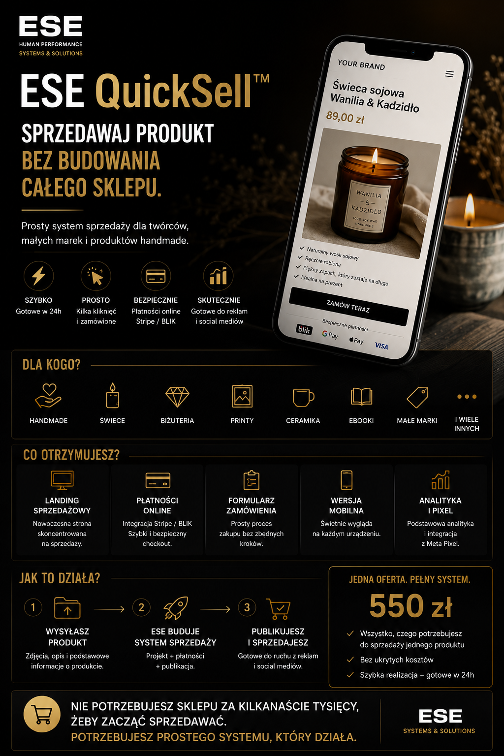 ESE QuickSell – przykład landing page